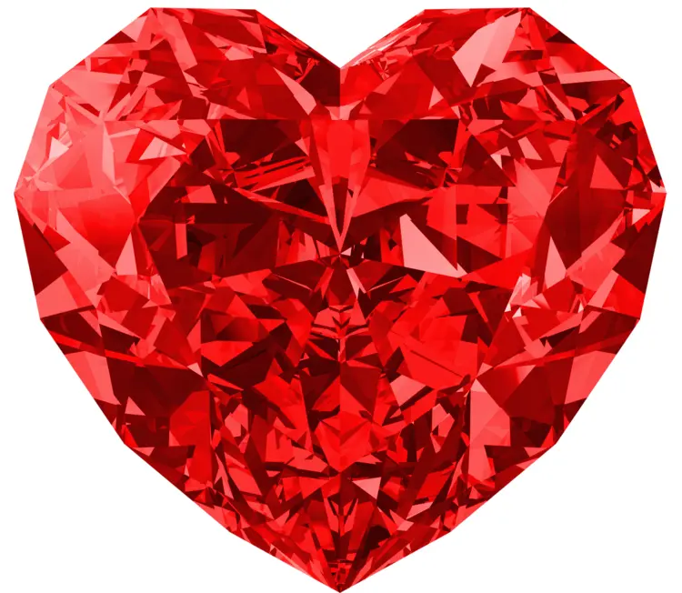 Red Heart Shaped Gemstone for Valentine's Day