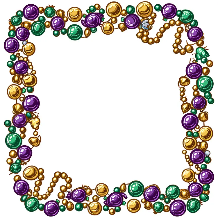 Colorful Beaded Frame for Mardi Gras