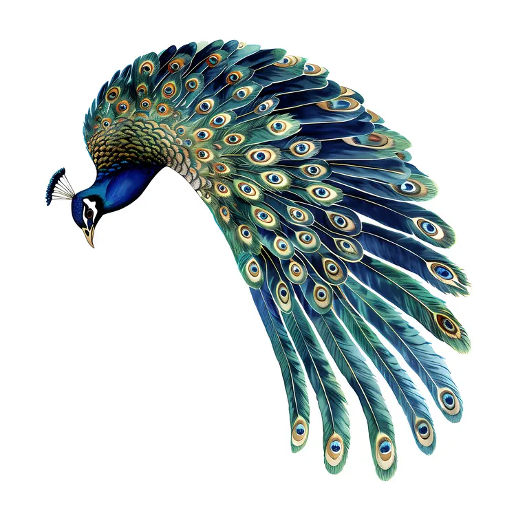 Peacock in Flight