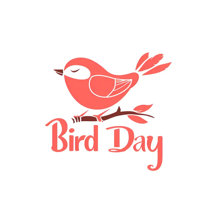 Bird Day Logo with Cute Bird