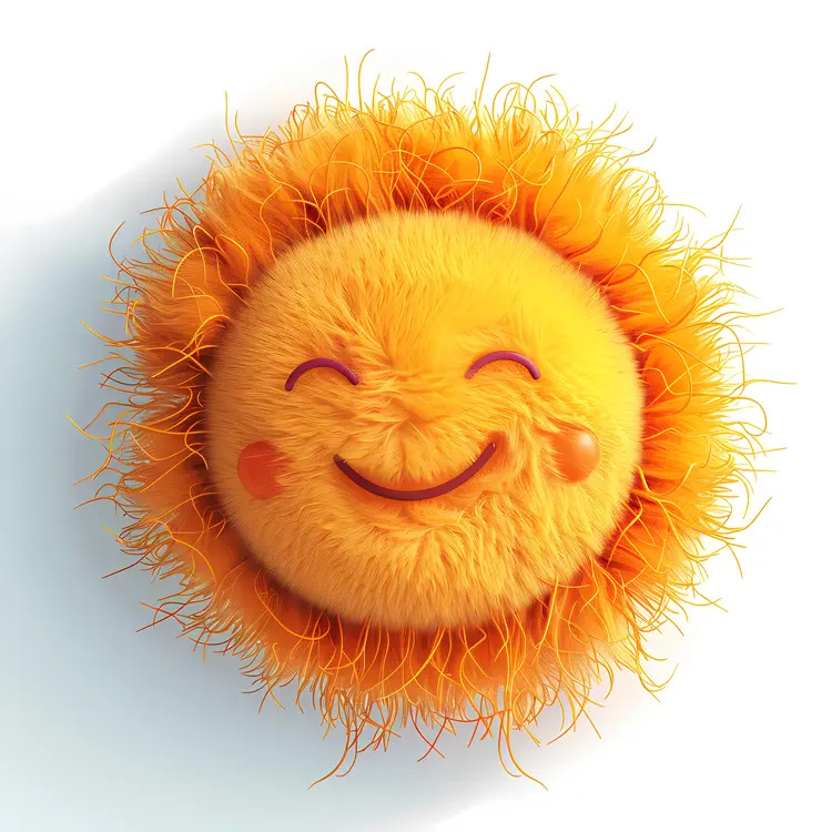 Happy Orange Fuzzy Ball