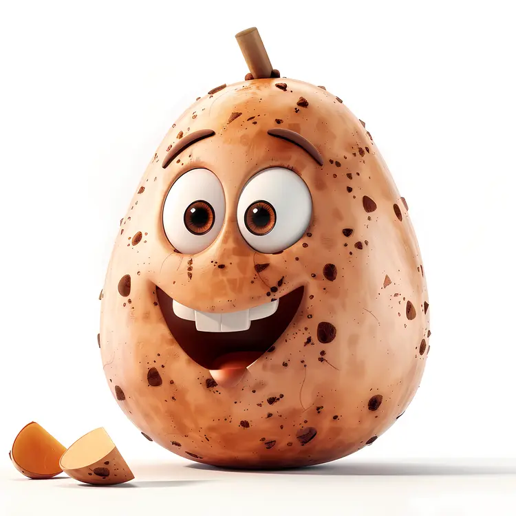Happy Orange Potato Cartoon Character