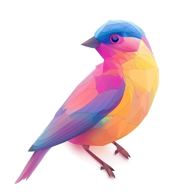 Vibrant Geometric Bird