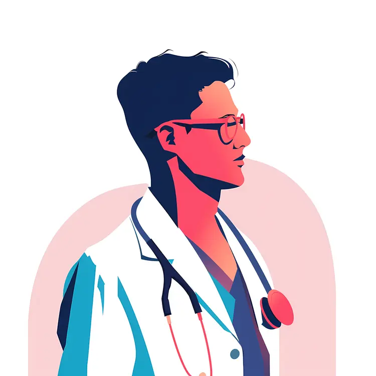 Colorful Illustration of Male Doctor