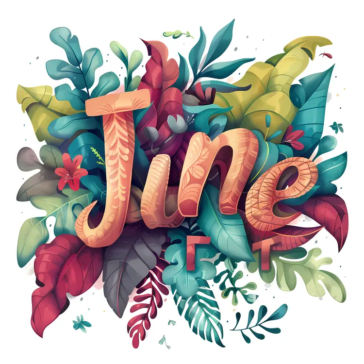 June Tropical Leaves Illustration