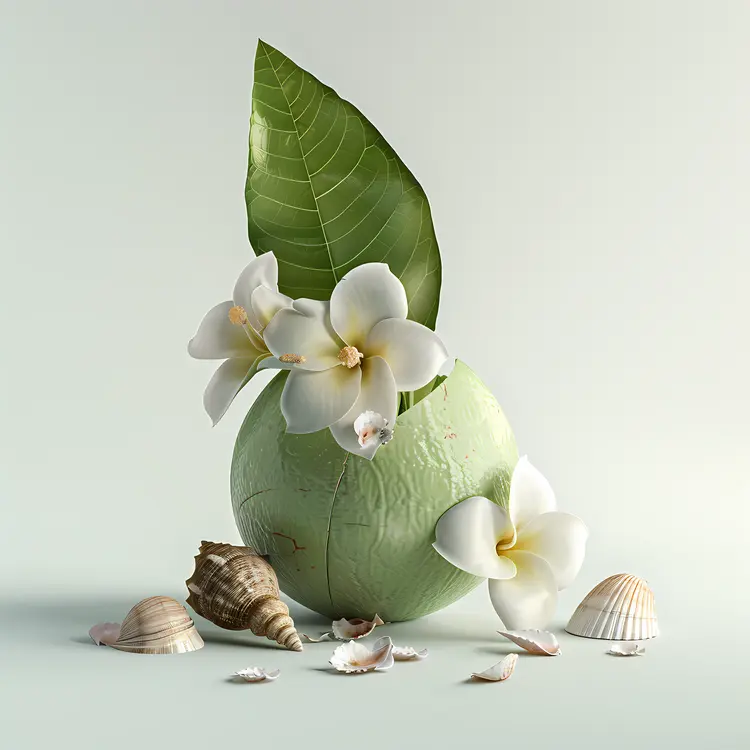 Decorative Coconut and Flowers