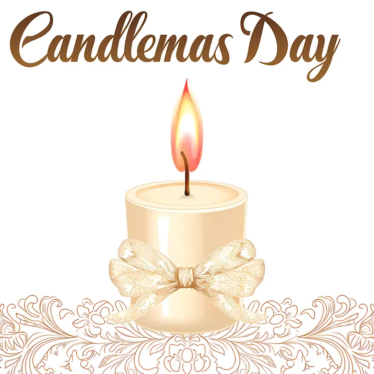 Candle with Lace Ribbon for Candlemas Day