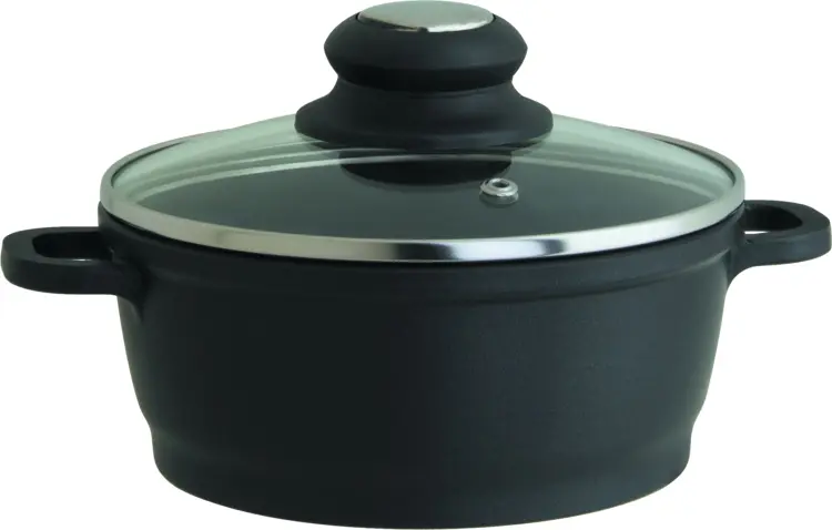 Black Pot with Glass Lid