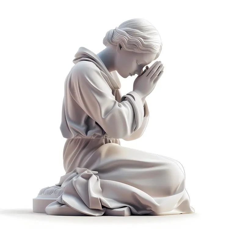 Praying Statue in White