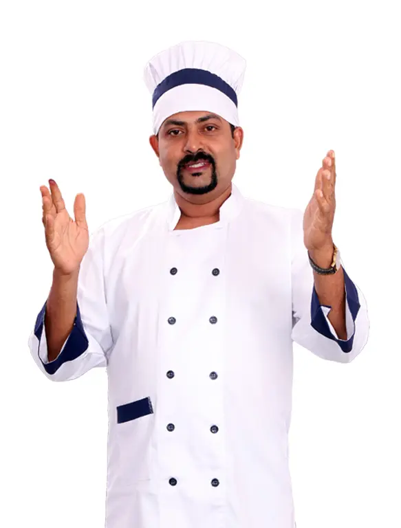 Chef in White Uniform Gesturing