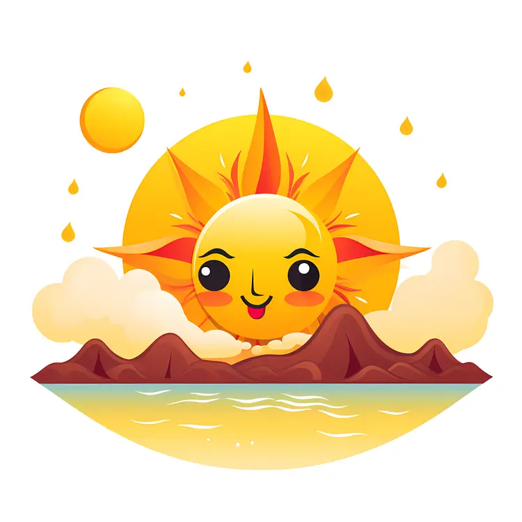Smiling Sun over Mountains