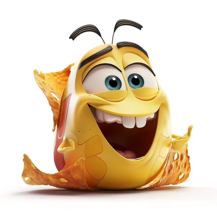 Happy Potato Chip Cartoon Character