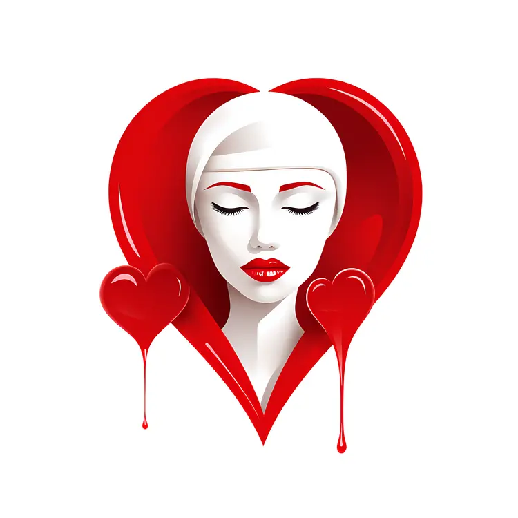 Artistic Woman's Face with Heart