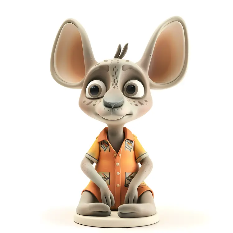 Cute Mouse in Orange Outfit