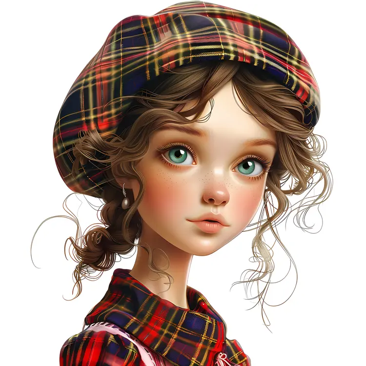 Girl in Plaid Hat