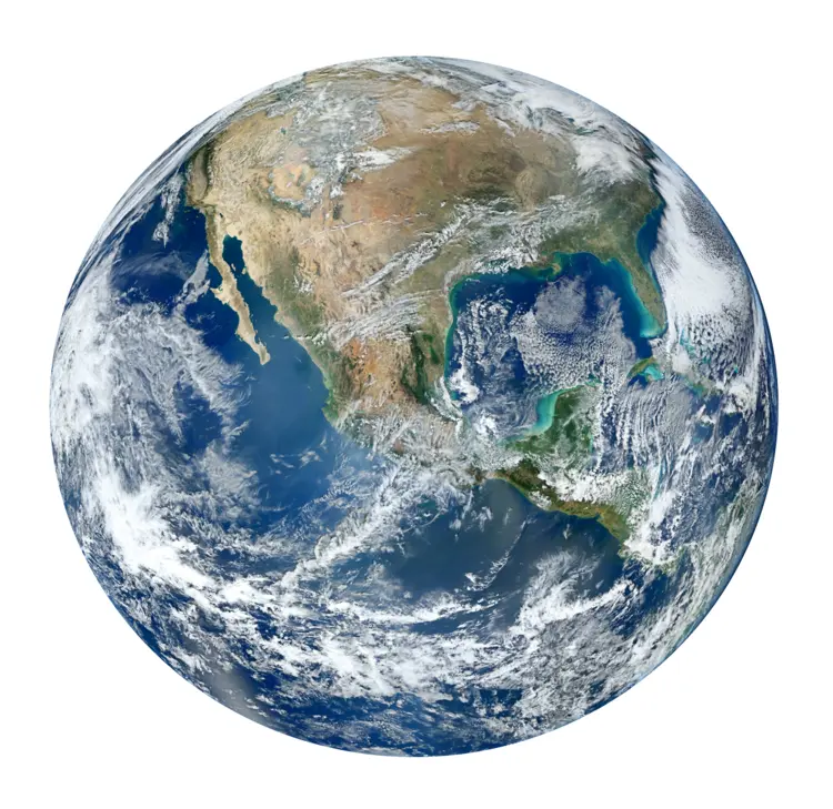 Earth Globe with Continents and Oceans