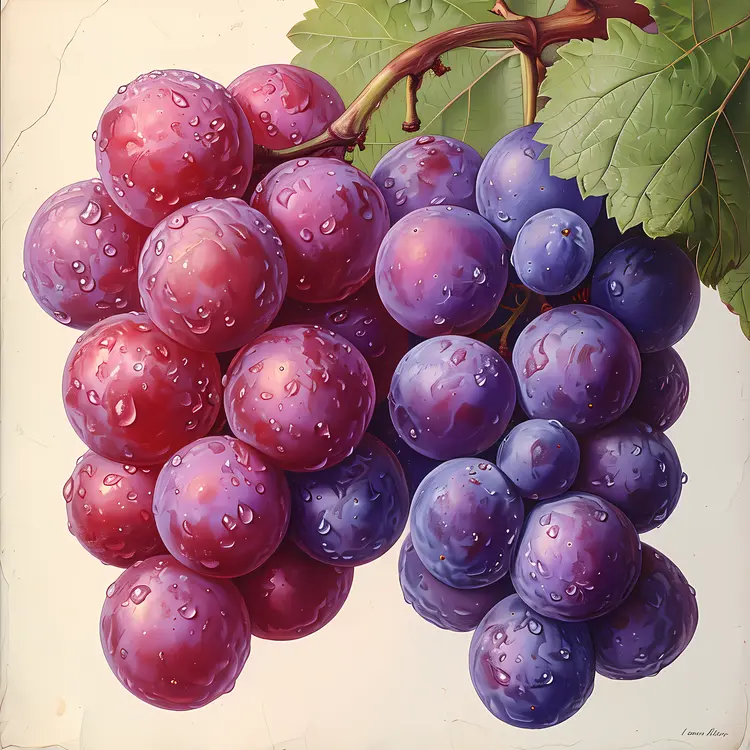 Juicy Cluster of Purple Grapes