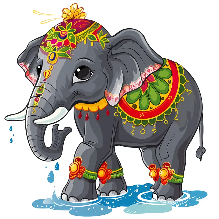 Decorated Elephant Illustration