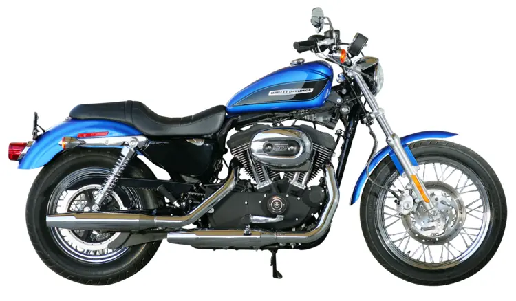 Blue Motorcycle with Sleek Design