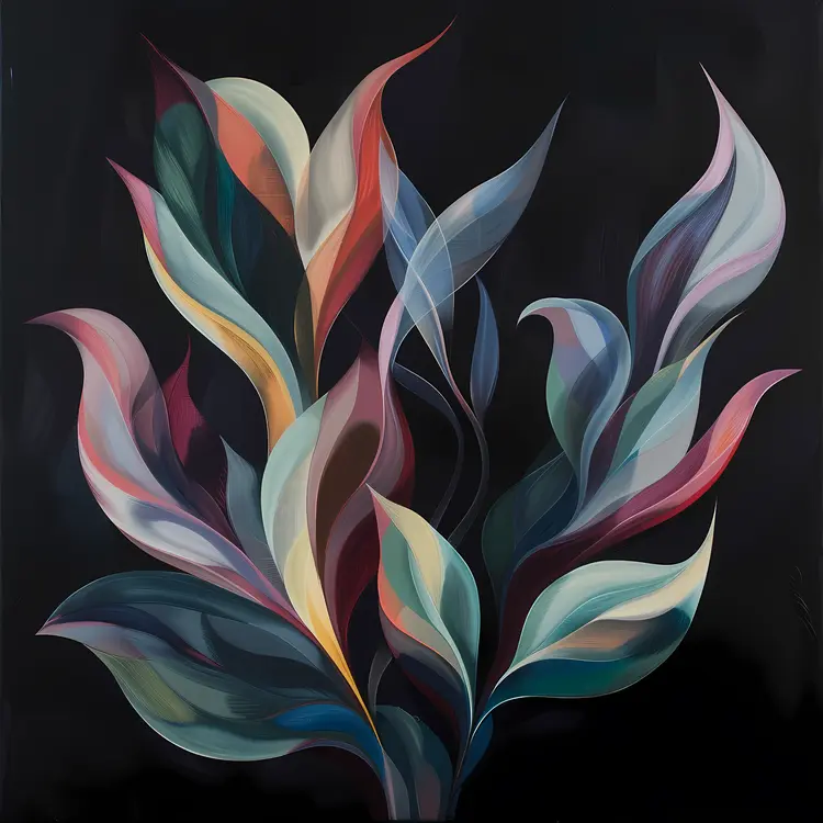 Colorful Abstract Leaves Art