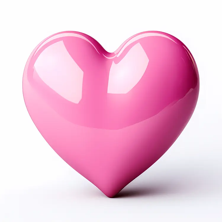 Glossy Pink Heart for Valentine's Day