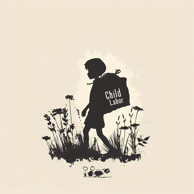 Child Labor Silhouette in Nature