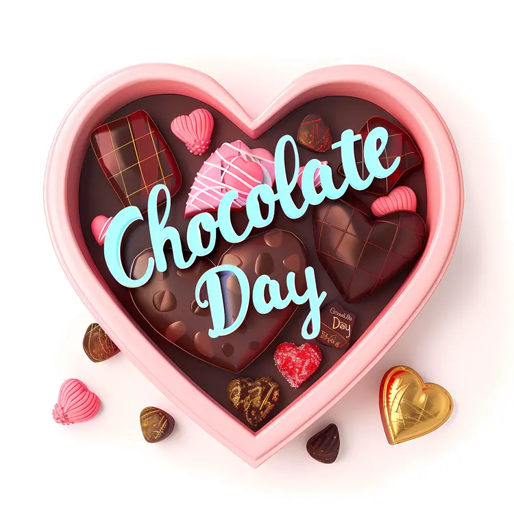 Chocolate Day Heart-Shaped Chocolate Box