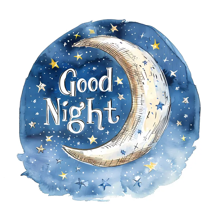 Good Night Moon with Stars