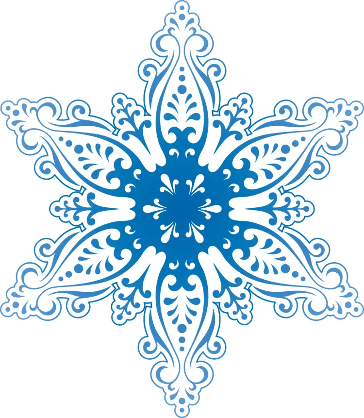 Blue Ornate Snowflake Decoration