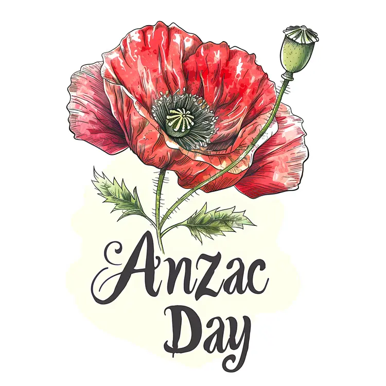 Red Poppy for ANZAC Day