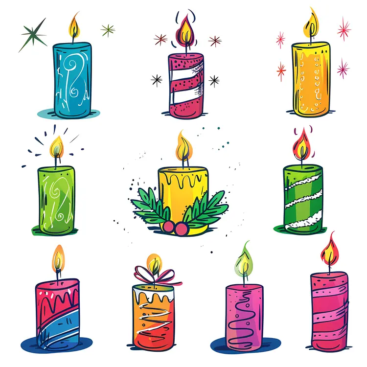 Colorful Festive Candles