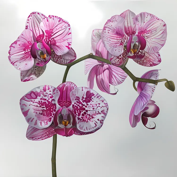 Beautiful Pink Orchids in Bloom