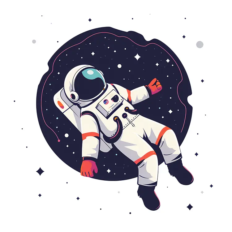 Astronaut Floating in the Starry Sky