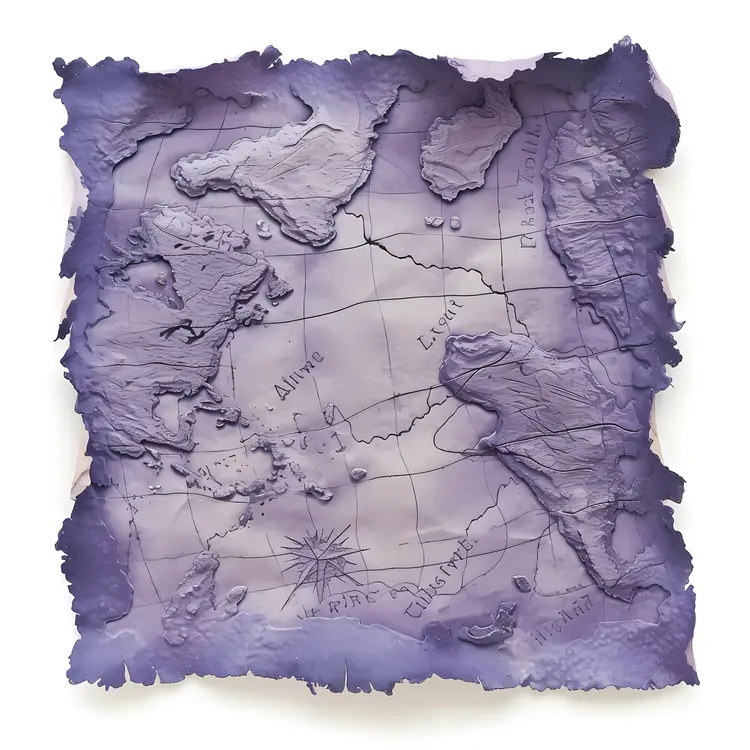 Purple Embossed Fantasy Map