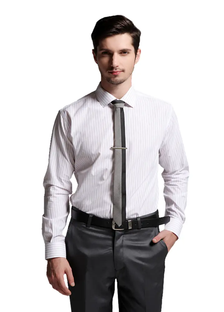 Elegant White Shirt with Tie for Business Attire