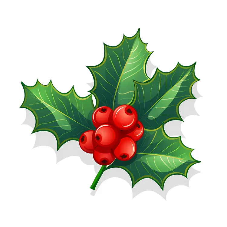 Holly Leaves and Berries Illustration