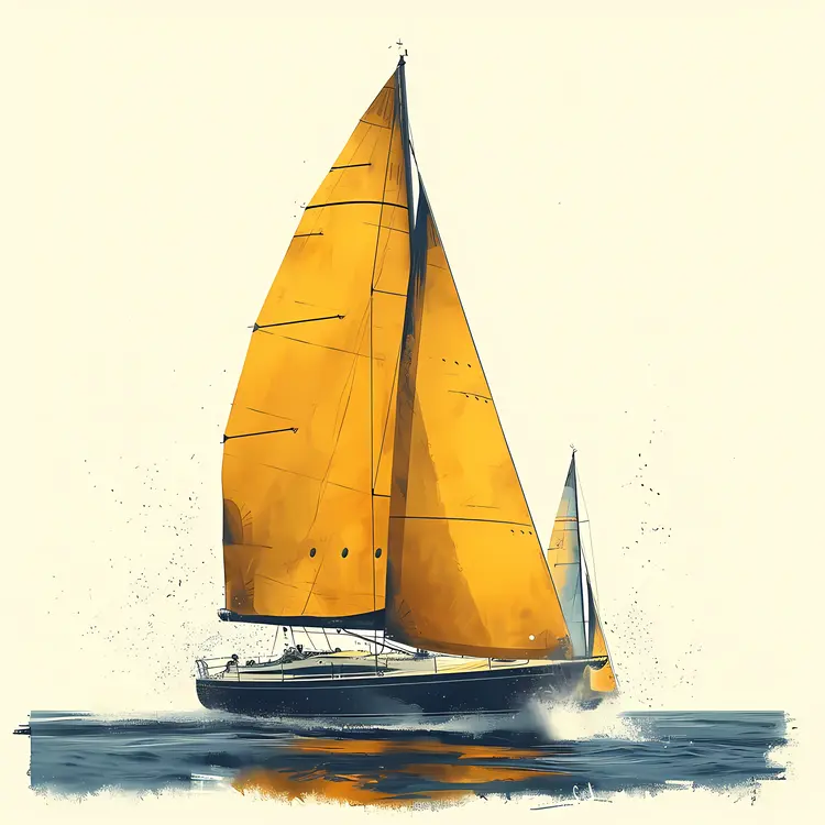 Sailboat with Yellow Sails