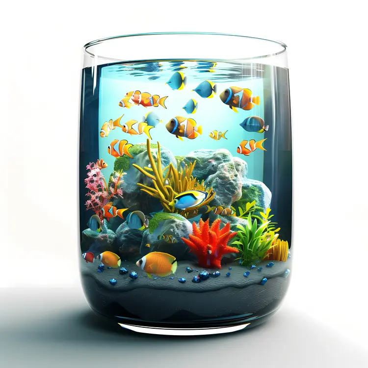 Underwater Fish Tank with Coral