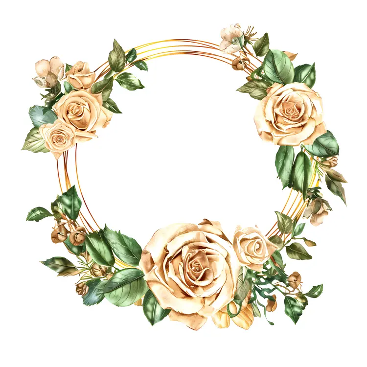 Beautiful Floral Wreath with Roses