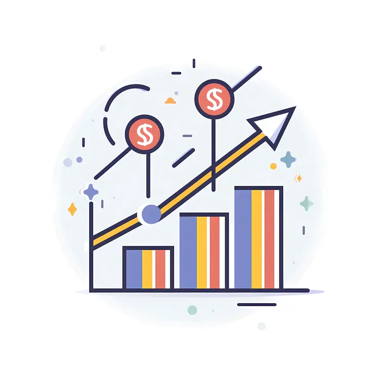 Colorful Bar Graph with Dollar Signs
