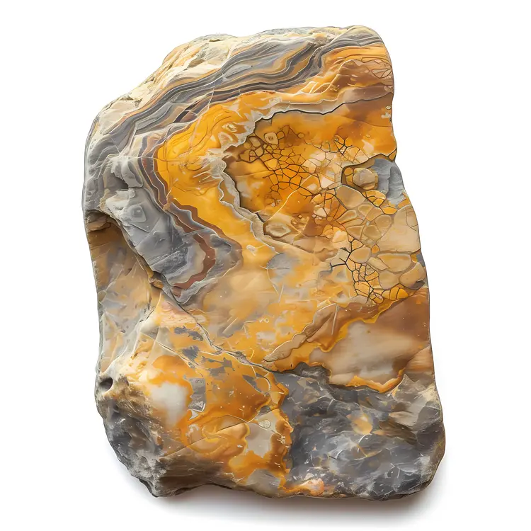 Colorful Rock with Yellow Patterns