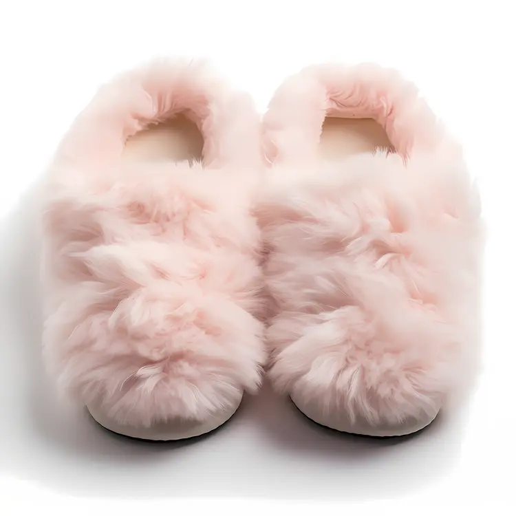 Fuzzy Pink Slippers for Cozy Home Comfort