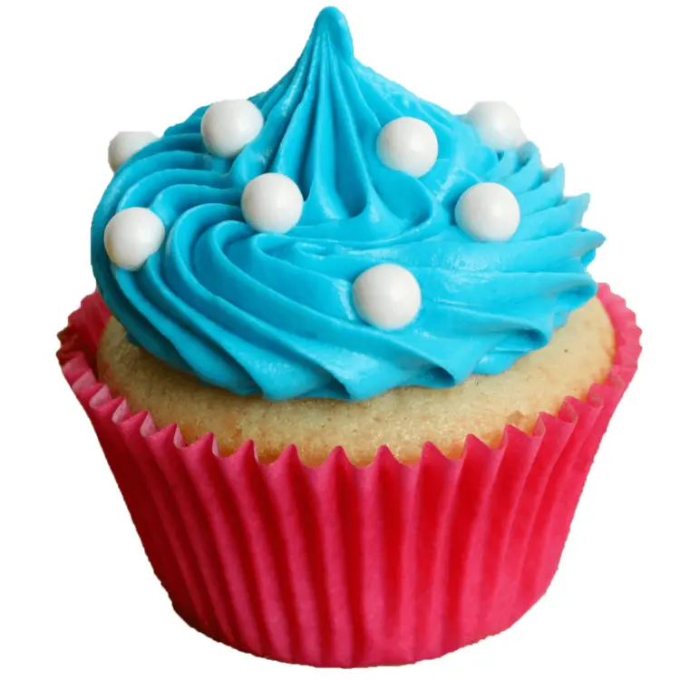 Blue Frosting Cupcake with White Sprinkles