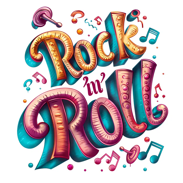 Artistic Rock 'n' Roll Text Design
