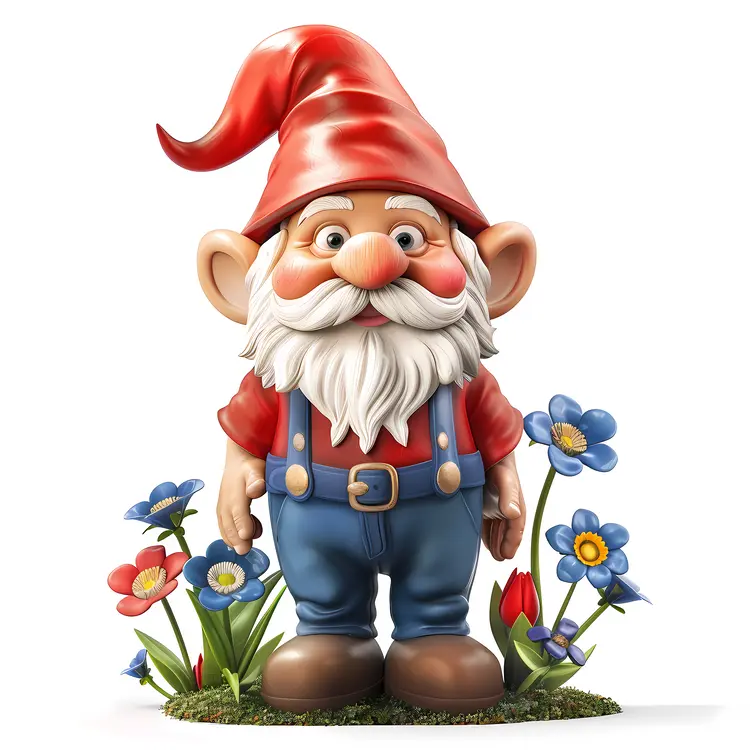 Garden Gnome with Flowers