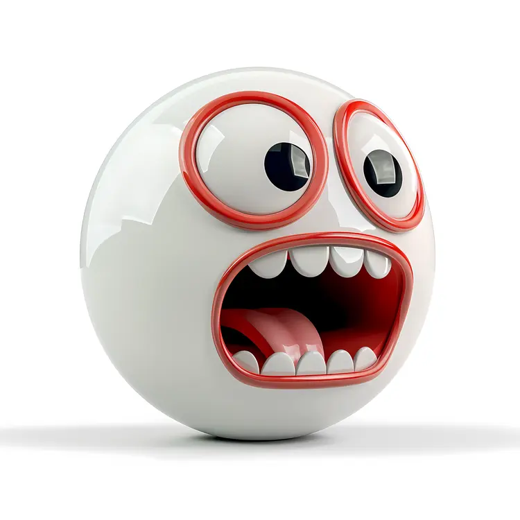 White Emoticon with Surprised Expression