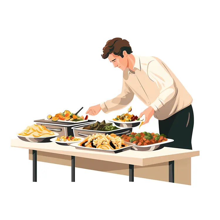 Man at Buffet Table