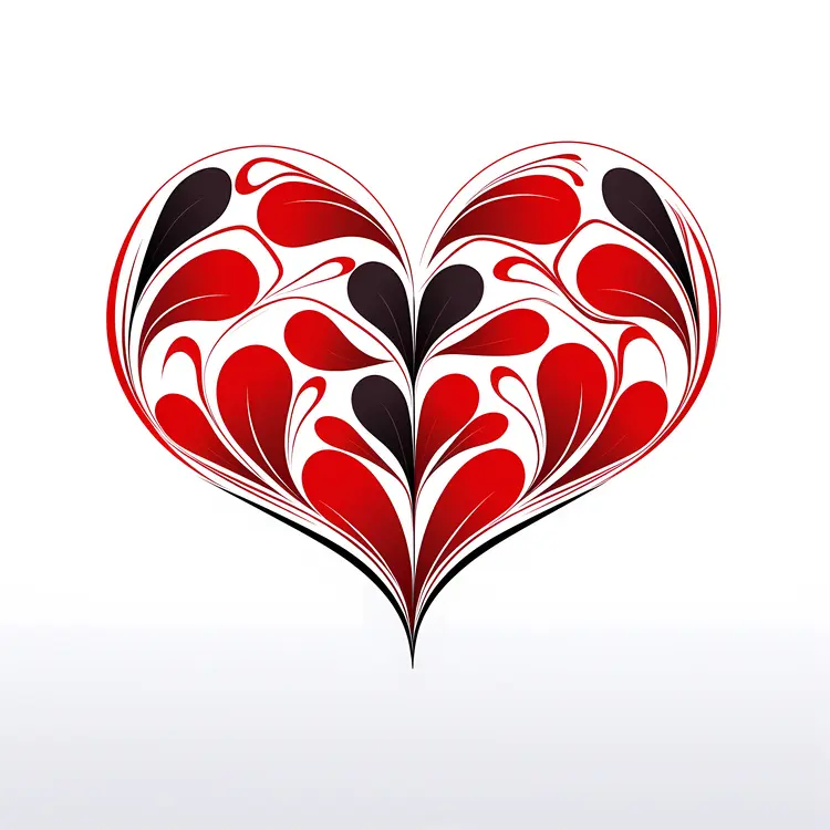 Red and Black Heart Design for Valentine's Day