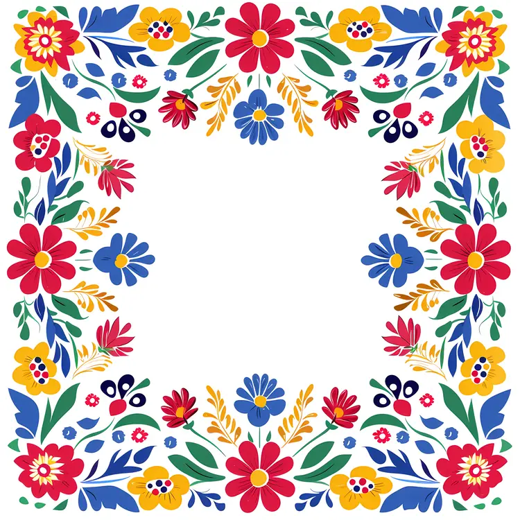 Colorful Floral Border