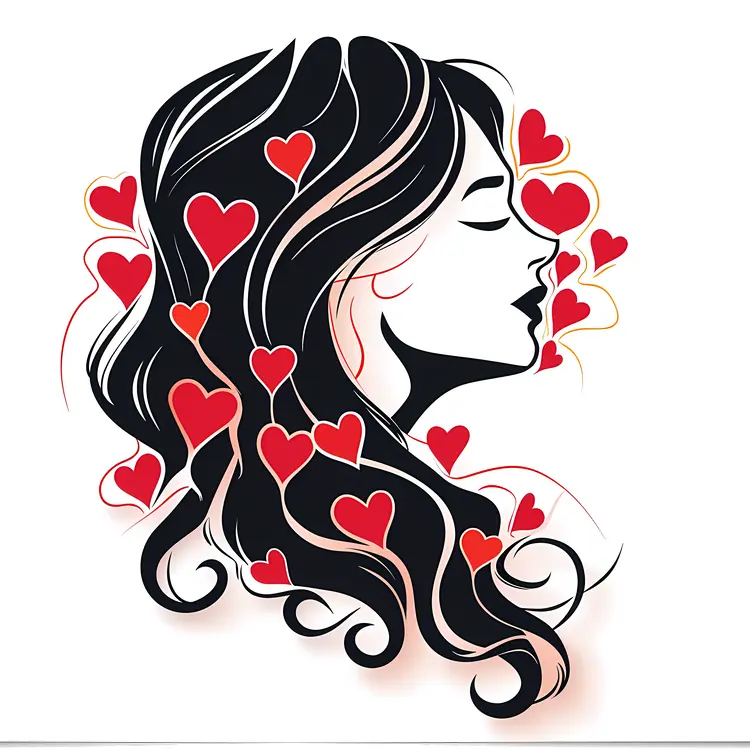 Woman with Hearts